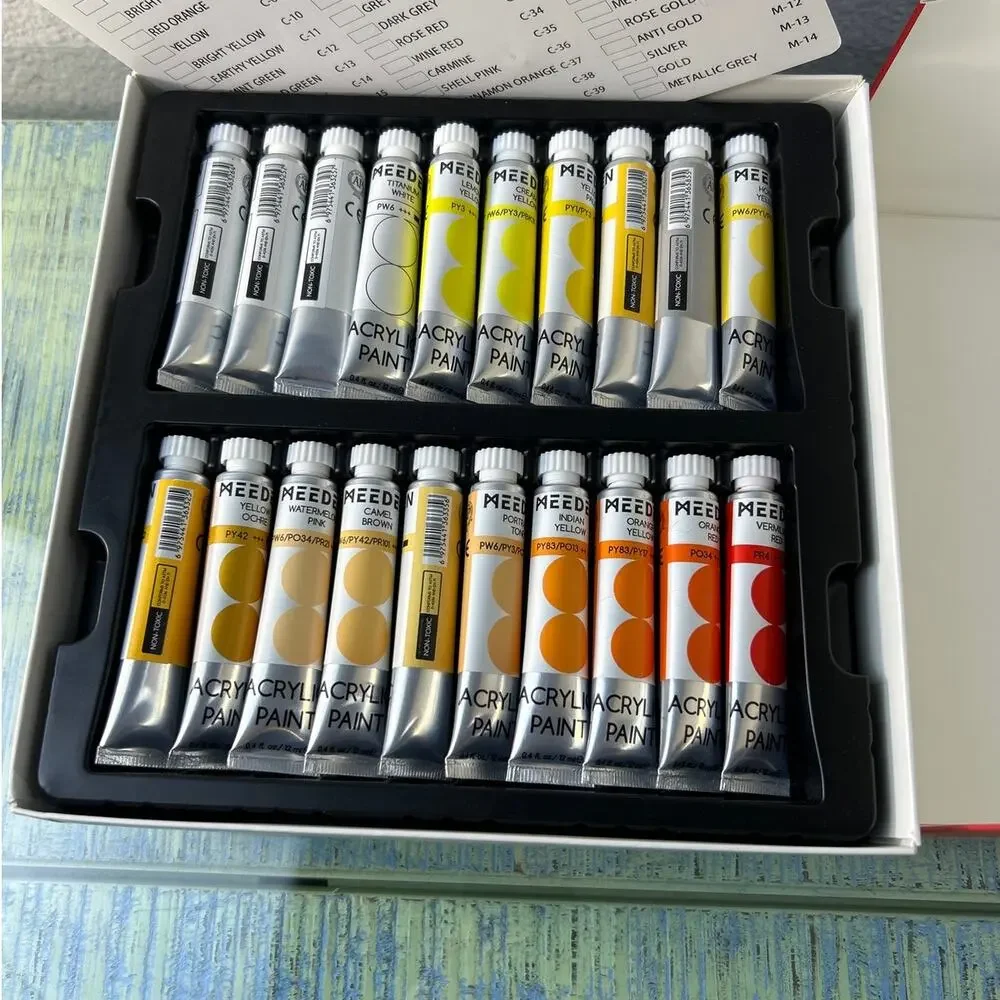 MEEDEN Heavy Body Acrylic Paint Set 100 Colors 12ml Tubes Craft Art Supplies